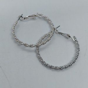 Silver tone hoop earrings
